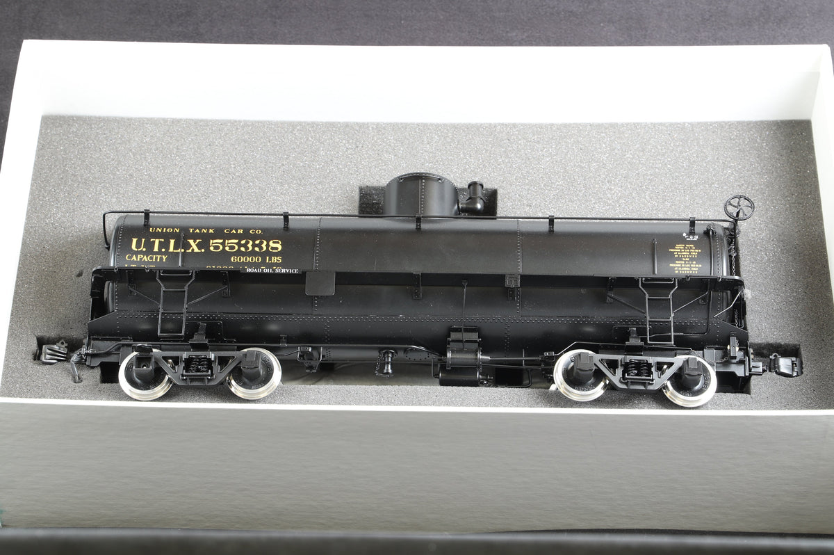 Three Foot Classic Models Inc. G Scale 1:20.3 UTLX Frameless Tank Car &#39;55338&#39;, Factory Painted Brass