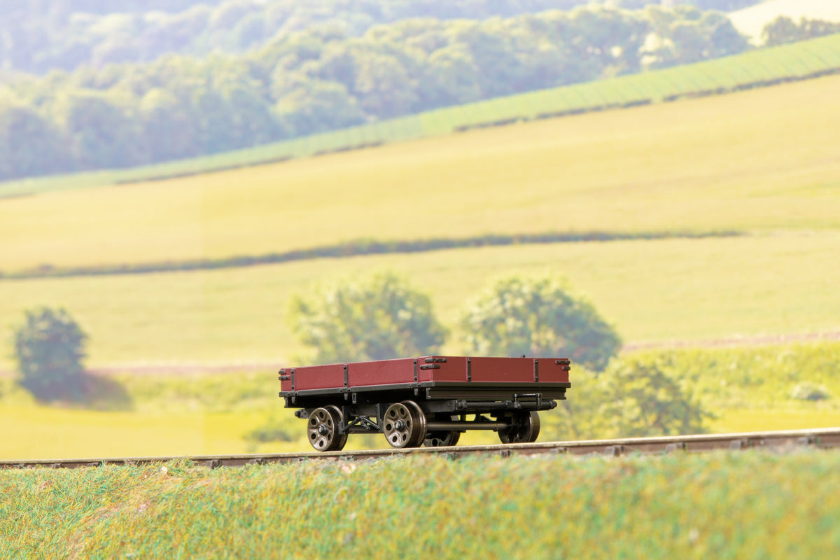 Ellis Clark Trains E3021 Finescale O Gauge Wickham Planked Trailer, BR Maroon
