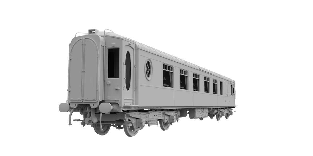 Darstaed D25-04B Finescale O Gauge All Steel Type K Pullman Parlour 3rd Coach &#39;75&#39; (Pre-order)