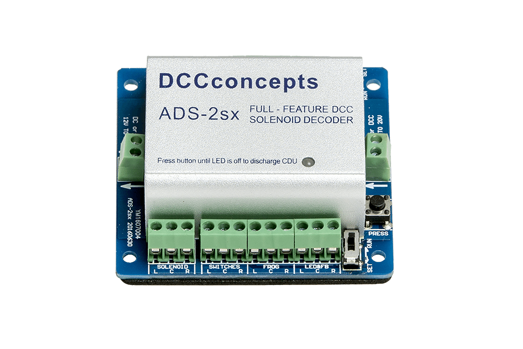 DCC Concepts Accessory Decoder CDU Solenoid Drive SX 2-Way w/Power Off Memory &amp; Protective Case