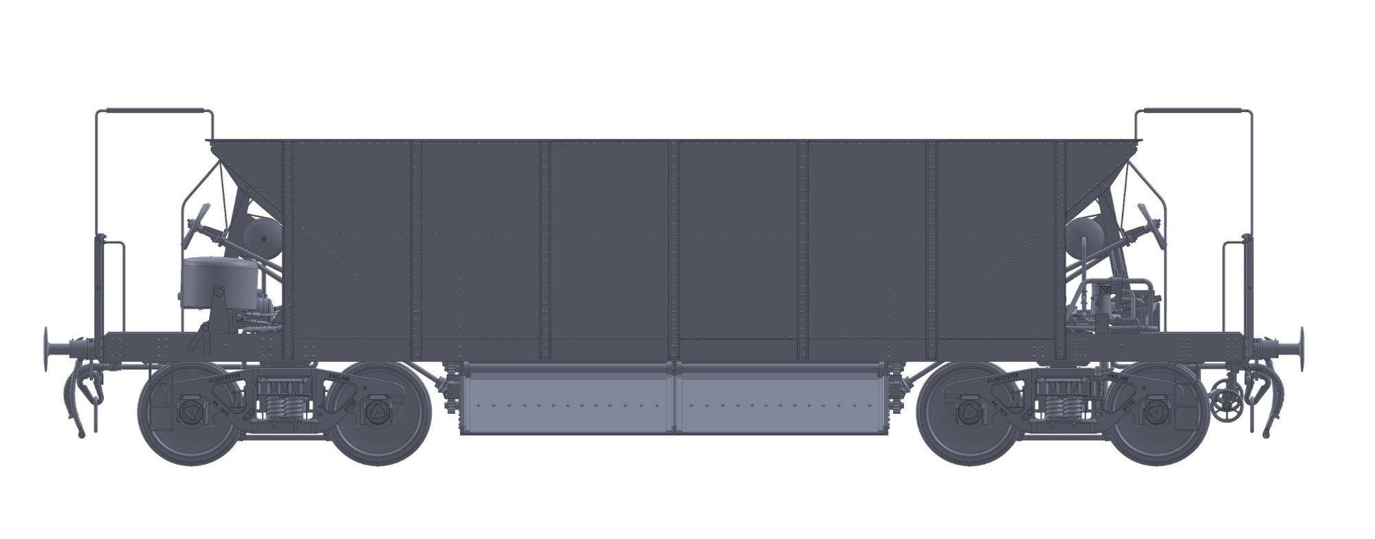 Ellis Clark Trains E3064 Finescale O Gauge Sealion Wagon 'DB982726', Engineers Yellow & Grey 'Dutch' (Pre-order)
