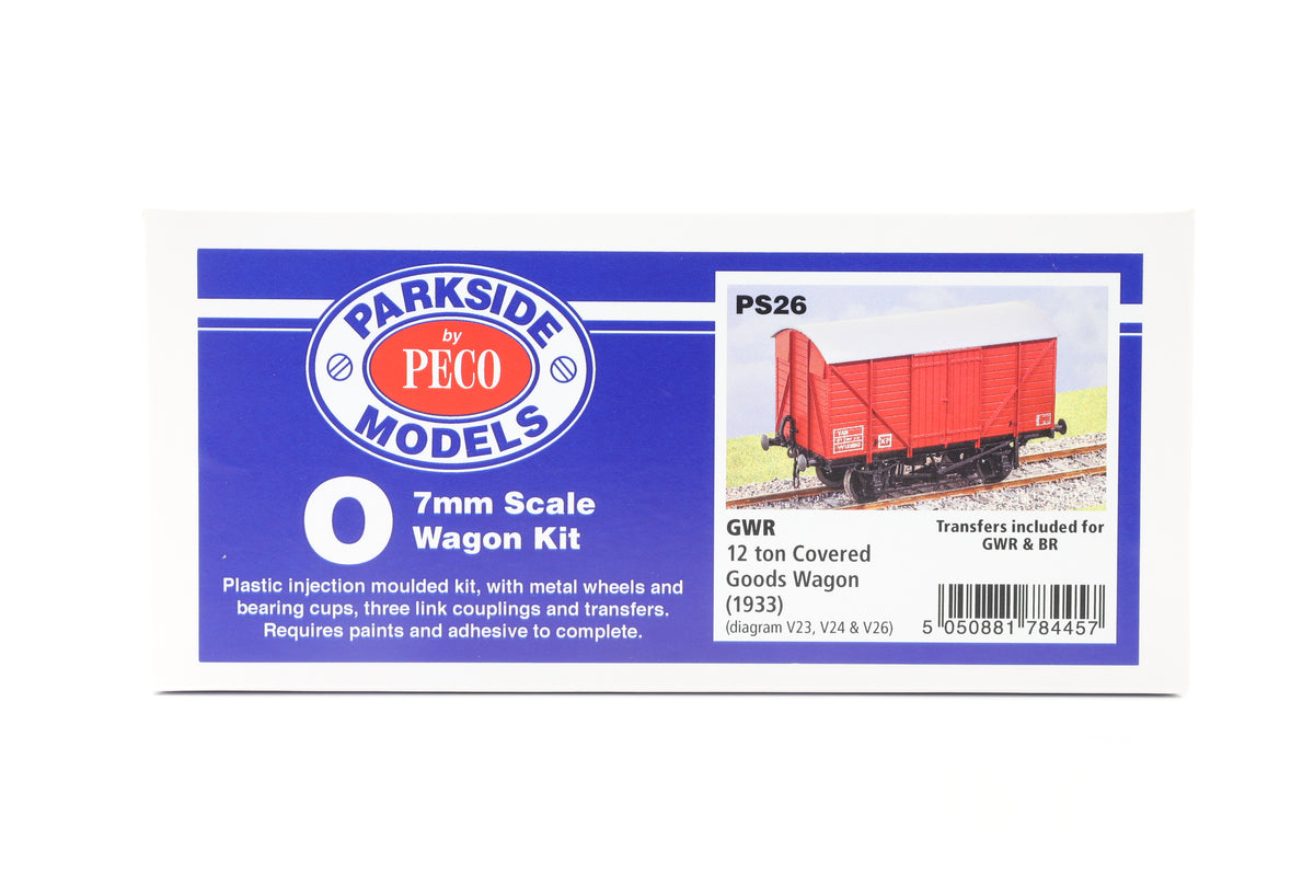Parkside Dundas O Gauge PS26 GWR 12 Ton Covered Goods Wagon Kit w/Wheels