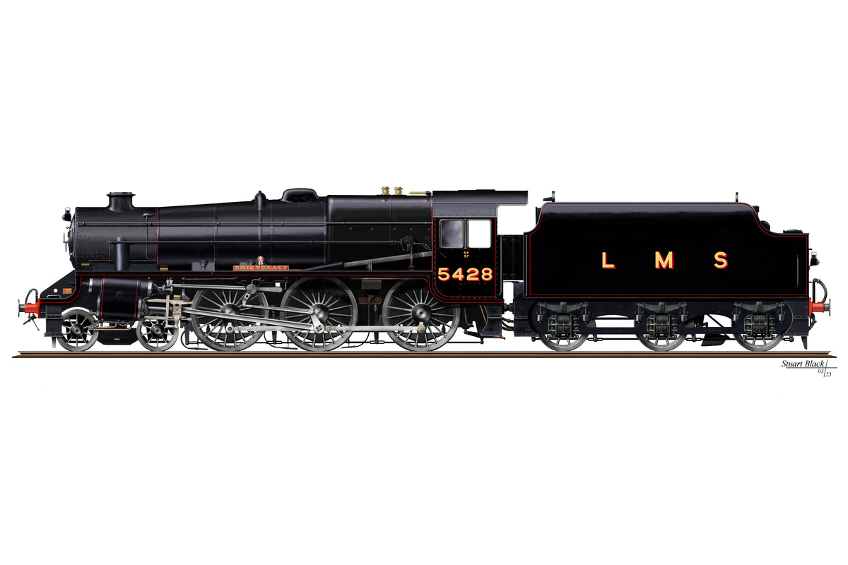 Ellis Clark Trains E1001Z O Gauge Stanier Class 5 4-6-0 &quot;Black 5&quot;, LMS Lined, &#39;5428&#39; &#39;Eric Treacy&#39; with Welded Tender (pre-order)