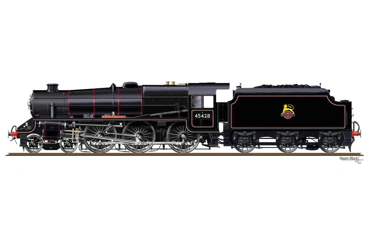 Ellis Clark Trains E1003Y O Gauge Stanier Class 5 4-6-0 &quot;Black 5&quot;, Early BR Lined, &#39;45428&#39; &#39;Eric Treacy&#39; with Welded Tender (pre-order)