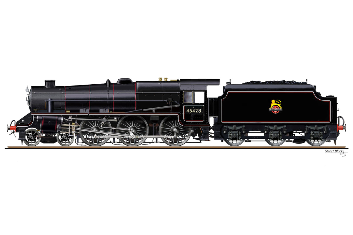 Ellis Clark Trains E1003Z O Gauge Stanier Class 5 4-6-0 &quot;Black 5&quot;, Early BR Lined, &#39;45428&#39; with Welded Tender (pre-order)