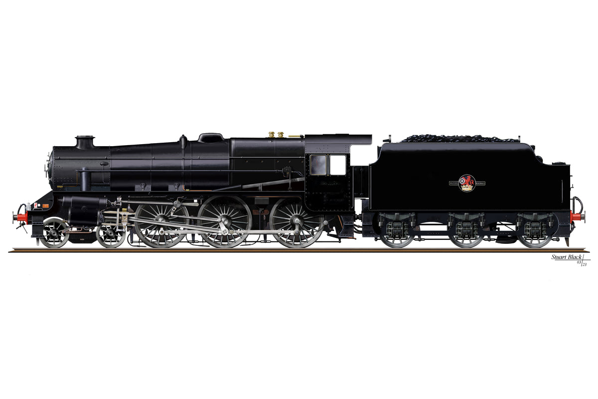 Ellis Clark Trains E1008U O Gauge Stanier Class 5 4-6-0 &quot;Black 5&quot;, Plain BR Black, &#39;Un-numbered&#39; with Riveted Tender (pre-order)