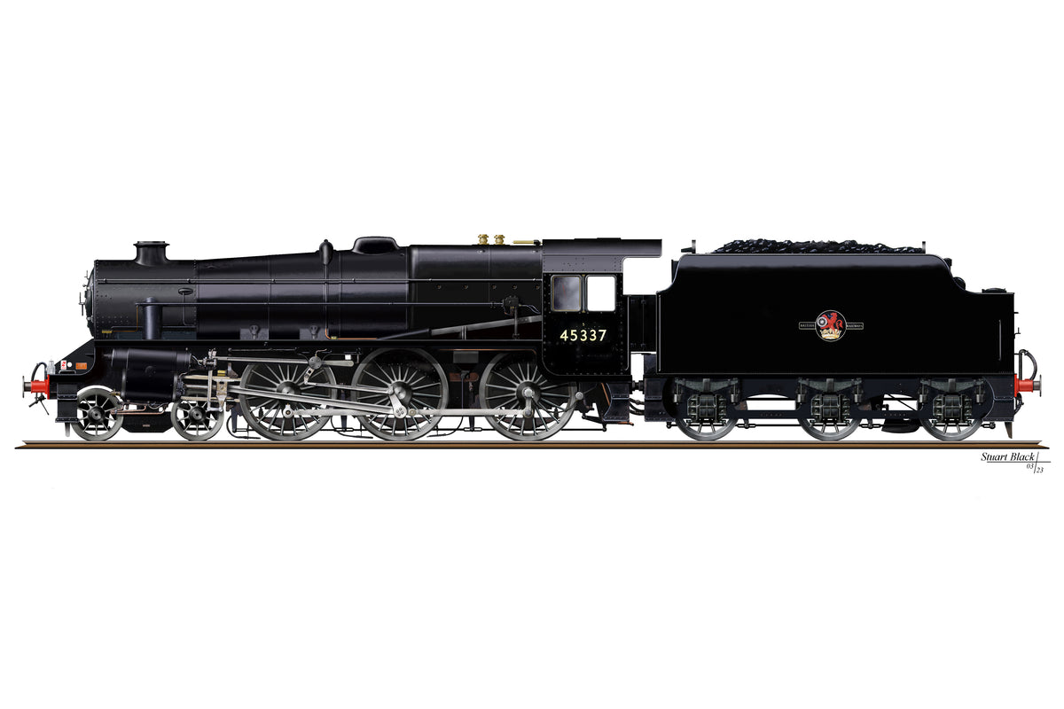 Ellis Clark Trains E1007 O Gauge Stanier Class 5 4-6-0 &quot;Black 5&quot;, Plain BR Black, &#39;45337&#39; with Welded Tender (pre-order)