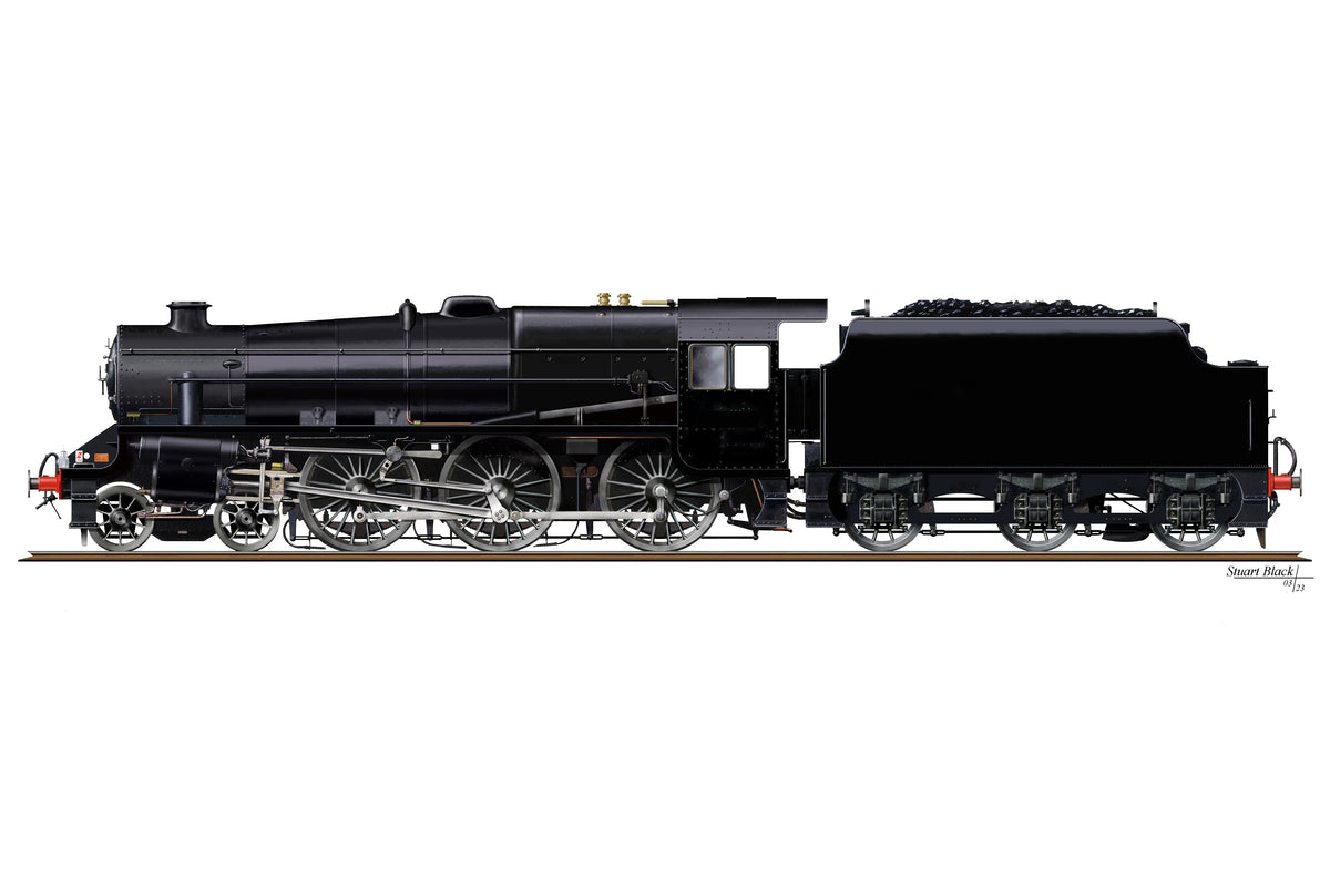 Ellis Clark Trains E1010 O Gauge Stanier Class 5 4-6-0 &quot;Black 5&quot;, Plain Black, &#39;Un-numbered&#39; with Riveted Tender (pre-order)