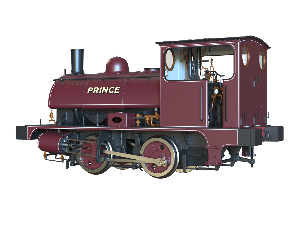 Ellis Clark Trains O Gauge E1044 L&amp;Y Class 21 Pug, United Glass Bottle Manufacturers Ltd, Wine Red, Ex 11243, &#39;Prince&#39; (pre-order)