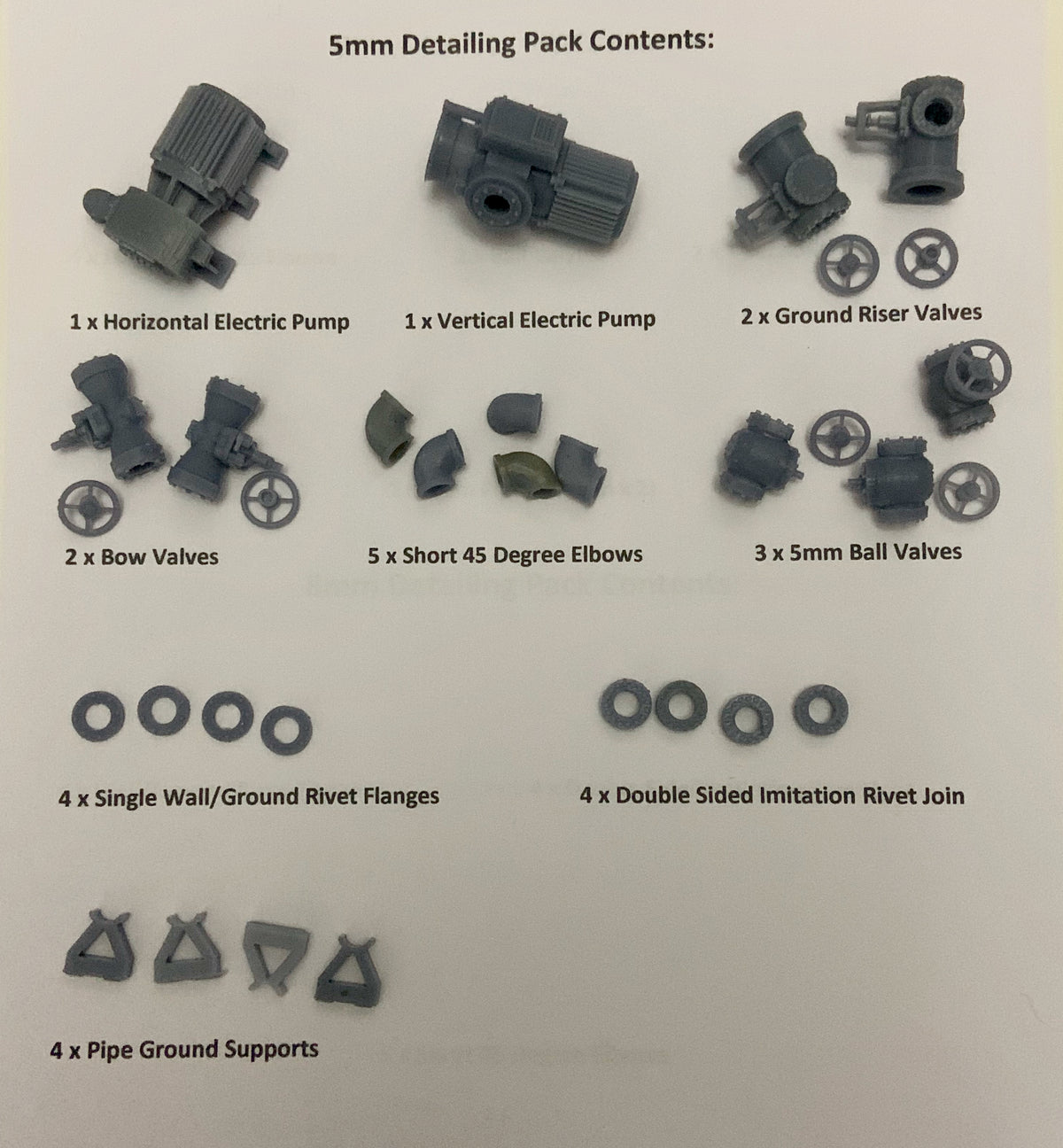 Made in Manchester Models O Gauge Industrial 5mm Pipework Detailing Pack DP-5