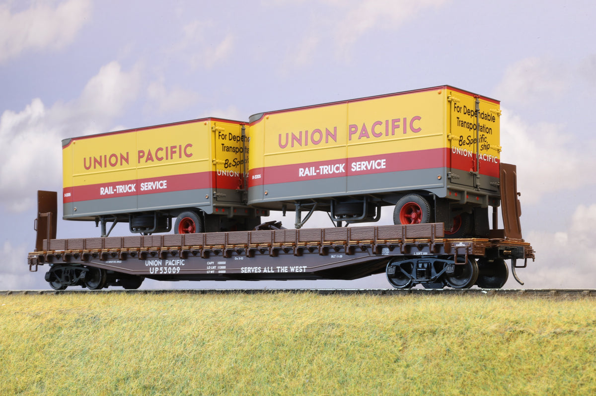 Lionel O 6-27536 Union Pacific PS-4 Flatcar W/Trailers &#39;53009&#39;