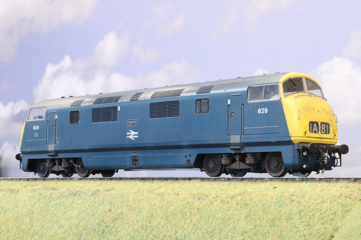 Heljan Finescale O Gauge Class 42 Warship No. 829 'Magpie', BR Blue FYE, Weathered