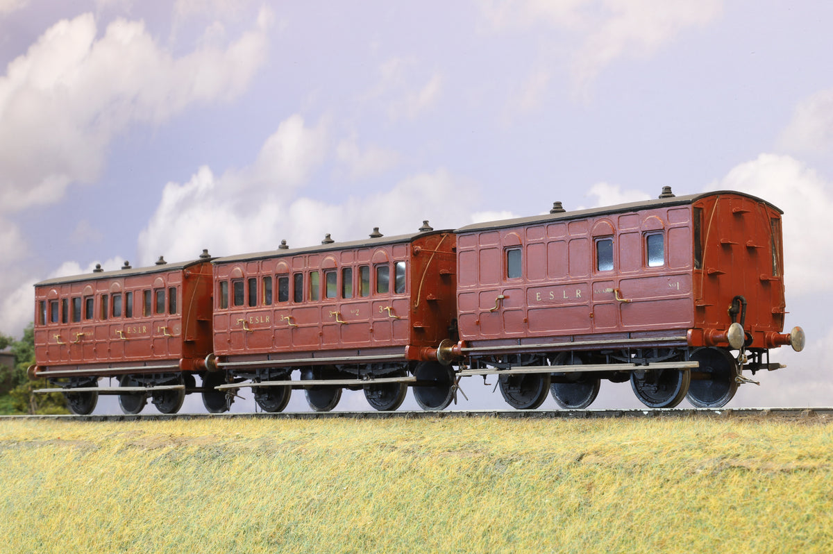Kit/Scratch Built Finescale O Gauge Rake Of Three ESLR 4 Wheel Coaches