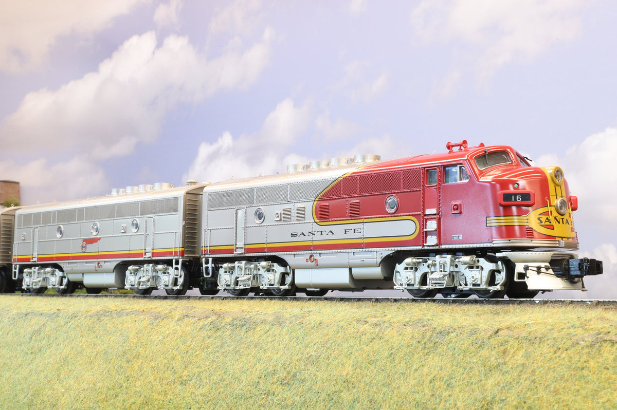 WORKSHOP MTH O Scale F3 ABA Diesel Engine Set Santa Fe Red/Silver (3-Rail) Sound Fitted