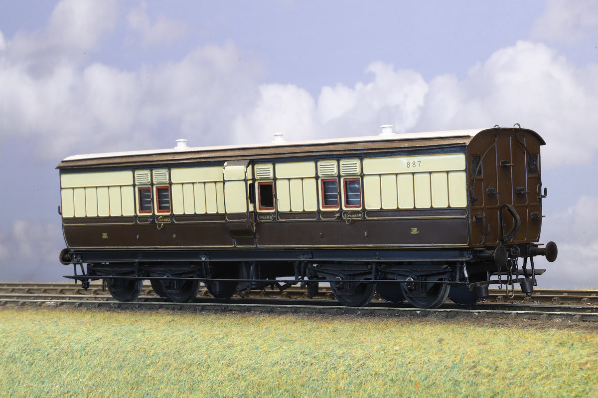 Finescale O Gauge (Kit-Built) GWR Dia K3 40ft Full Brake Coach No. 887 (Brass Construction)