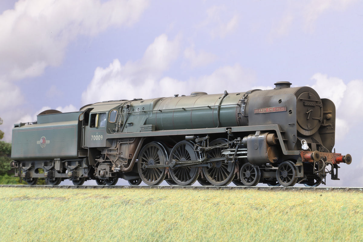 55H Models Finescale O Gauge 'Britannia' No. 70009 'Alfred the Great' BR Green (Late Crest) Weathered
