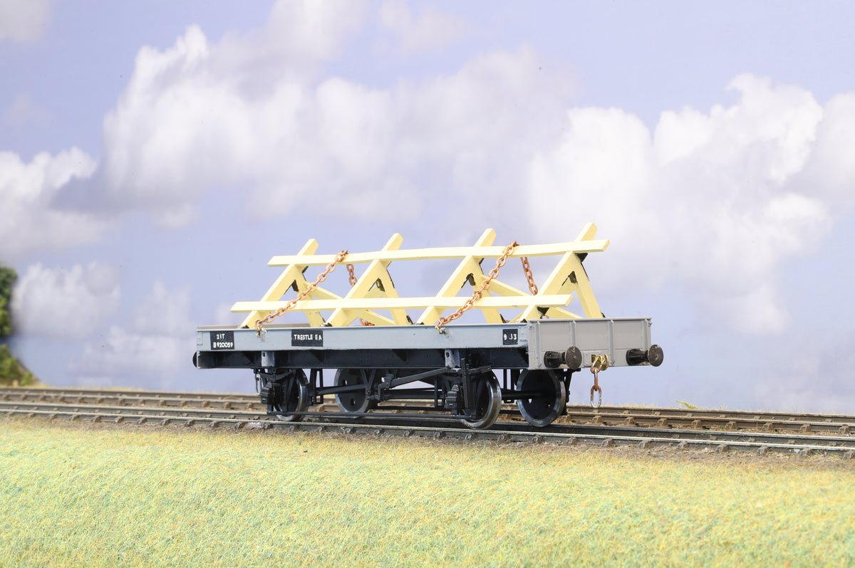 Parkside Finescale O Gauge (Kit-Built) 21ton Trestle Wagon No. B920059 BR Grey