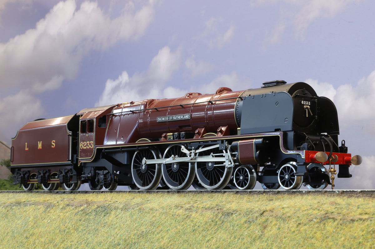 Ace Trains Coarse Scale O Gauge Princess Coronation 'Duchess of Sutherland' No.6233 LMS Maroon 2/3 Rail Operation