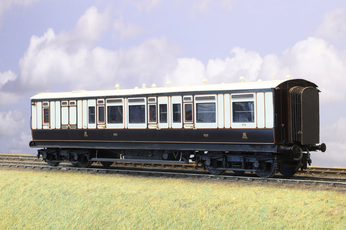 Finescale O Gauge (Kit-Built) LNWR/Caledonian West Coast Joint Stock 50ft Arc Roof Composite Brake No. 76