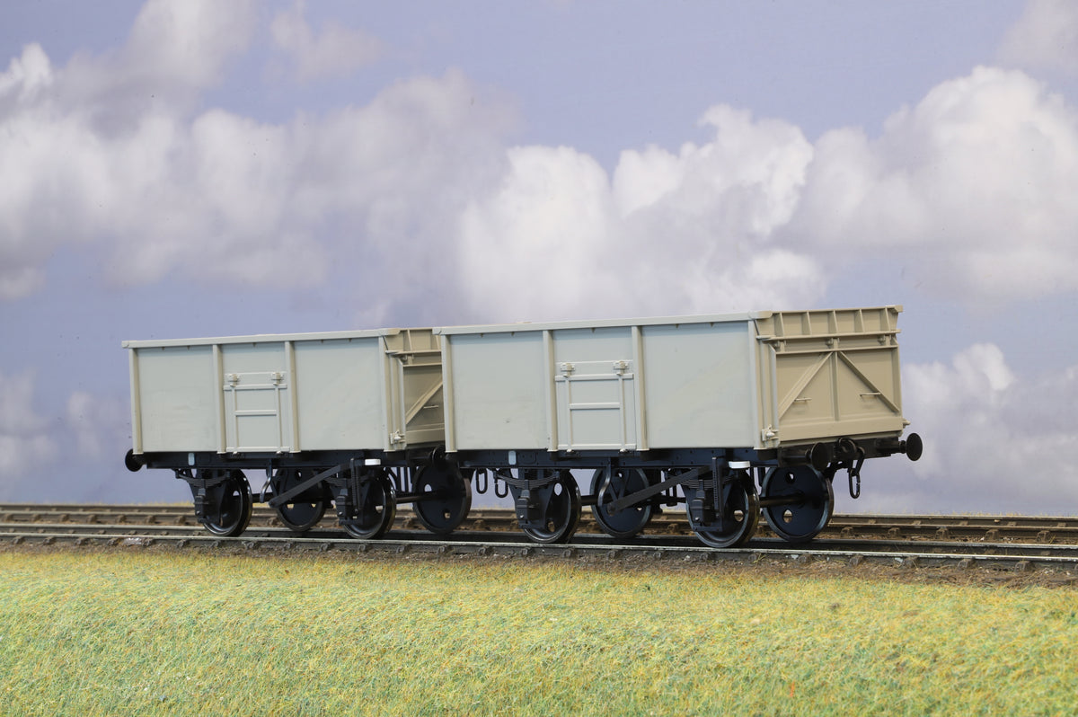 Dapol Finescale O Gauge Pair of 16T Mineral Wagons BR Grey (No: 7F-030-015)