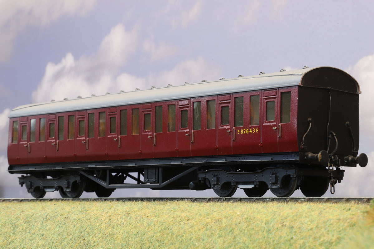 Finescale O Gauge (Kit-Built) Thompson 52ft Suburban Full Third No. E82643E, BR Maroon (Brass Construction)