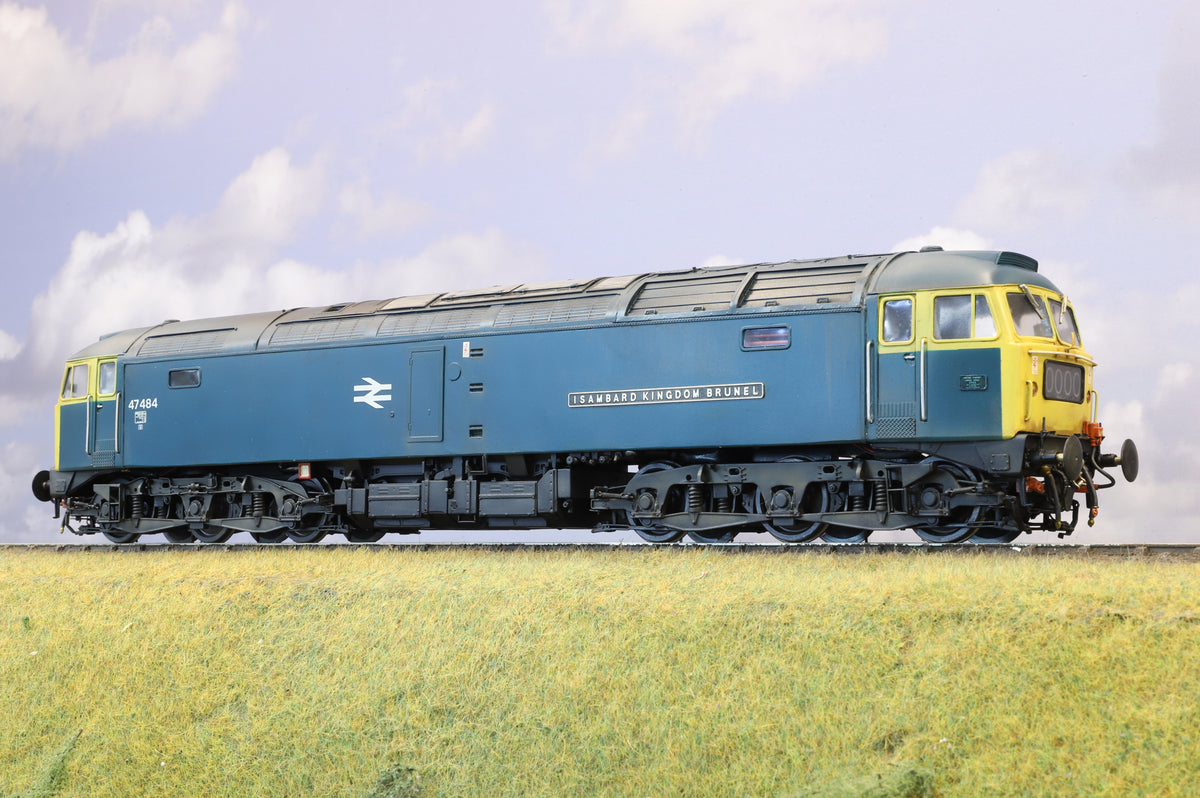 Kit Built Finescale O Gauge Class 47 BR Blue &#39;47484&#39; &#39;Isambard Kingdom Brunel&#39;, Weathered