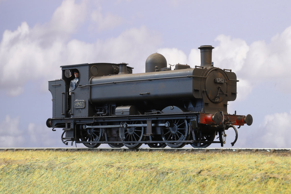 Dapol Finescale O Gauge Class 57xx Pannier No.8742 BR Black (Late Crest) Weathered
