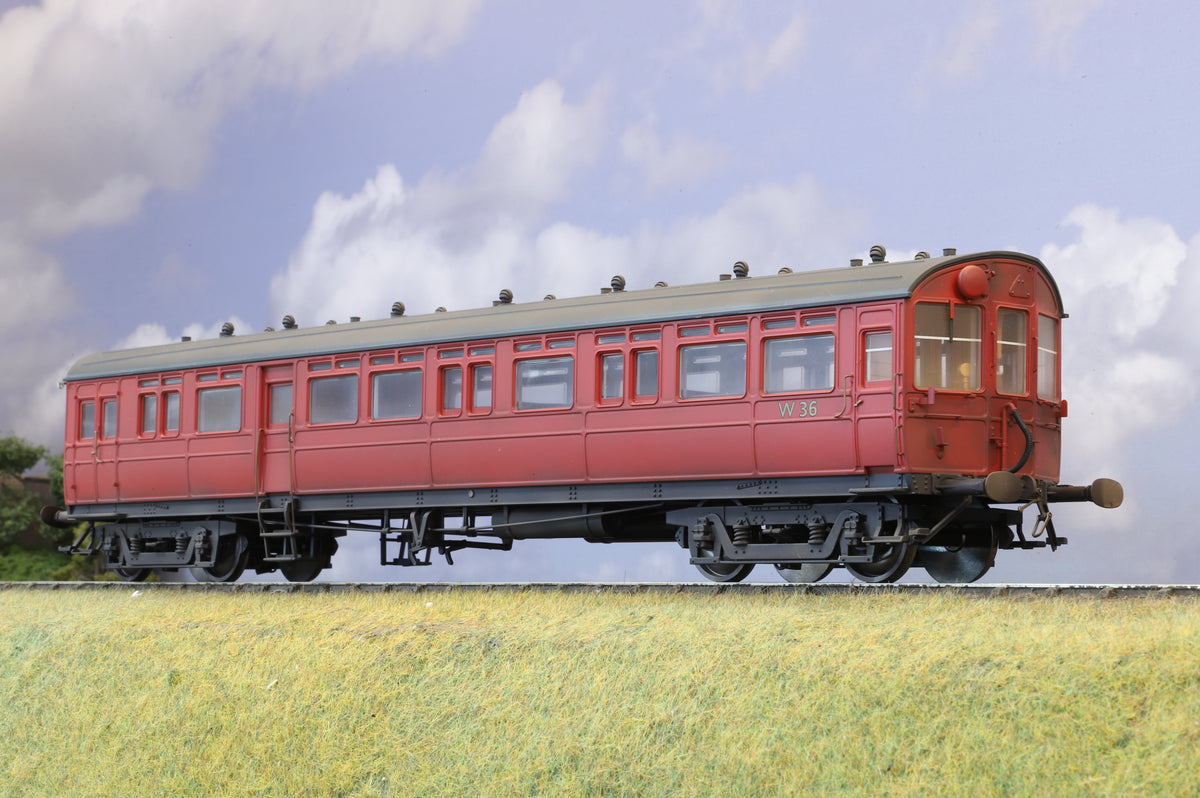 Dapol Finescale O Gauge Autocoach No.W36 BR Crimson, Weathered