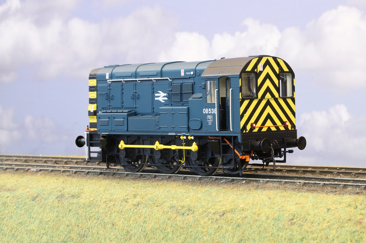 Dapol Finescale O Gauge Class 08 Shunter BR Blue (Wasp Stripes) No. 08538, DCC Fitted