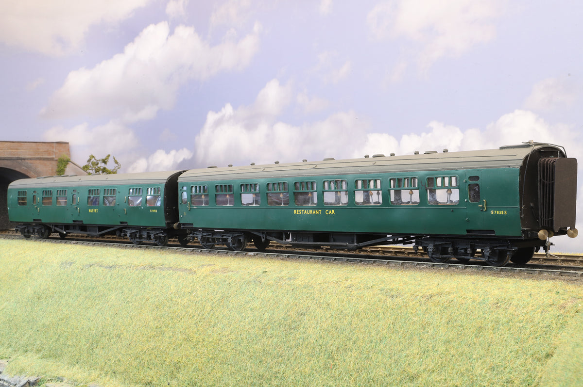 WORKSHOP Finescale O Gauge (Kit/Scratch-Built) Pair of ex-SR Bullied Restaurant/Buffet Cars, BR Malachite Green
