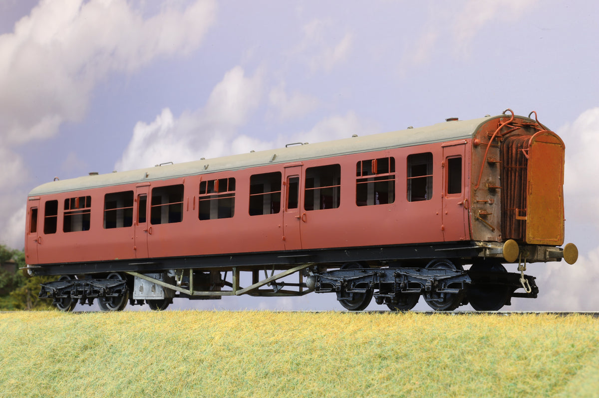 WORKSHOP Kit-built Finescale O Gauge GWR Collett 'Sunshine Stock' 60ft 1st/3rd Compartment Coach, Red Undercoat