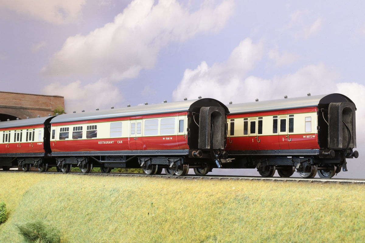 Darstaed Coarse Scale O Set of 3 GWR Coaches BR Crimson &amp; Cream &#39;Set B&#39;