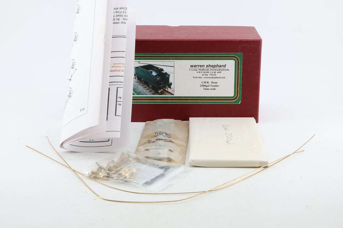 Warren Shephard Finescale O Gauge GWR Dean 2500 Gallon Tender Kit