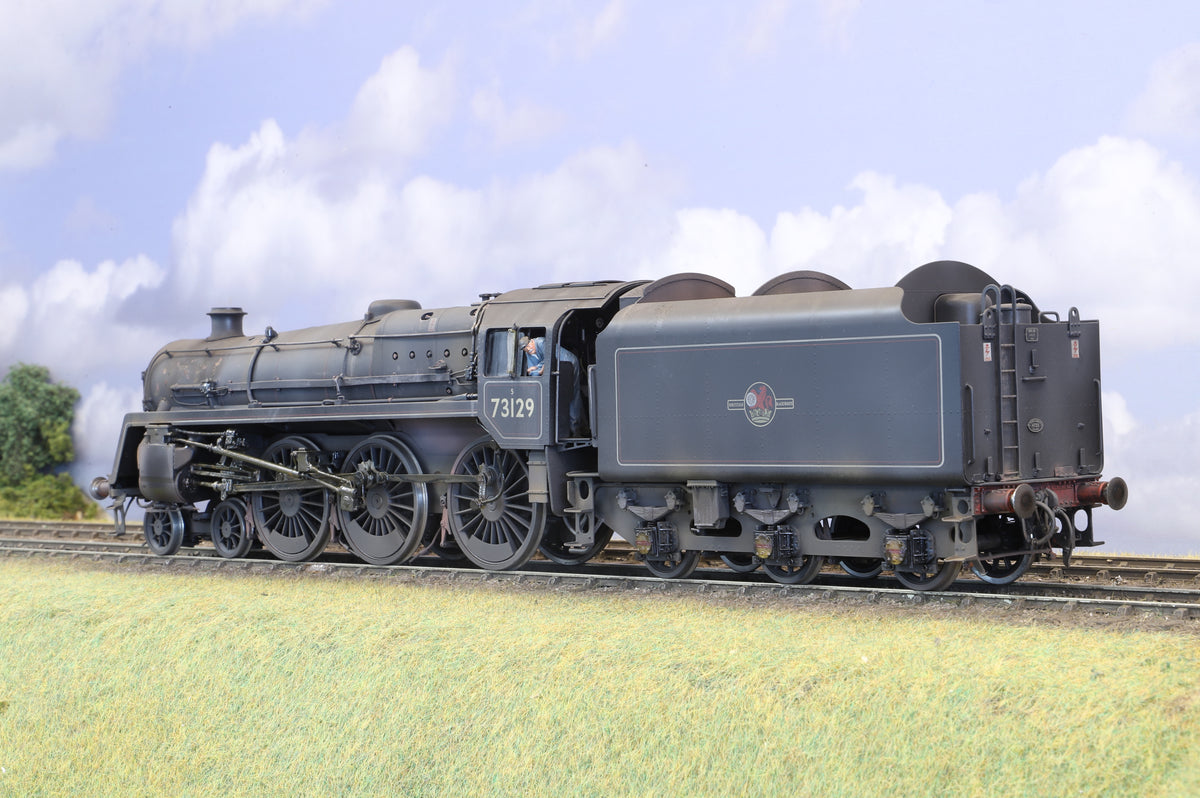 55H Models BR Standard Class 5 No. 73129 BR Black (Late Crest) Caprotti Valve Gear Pro-Weathered