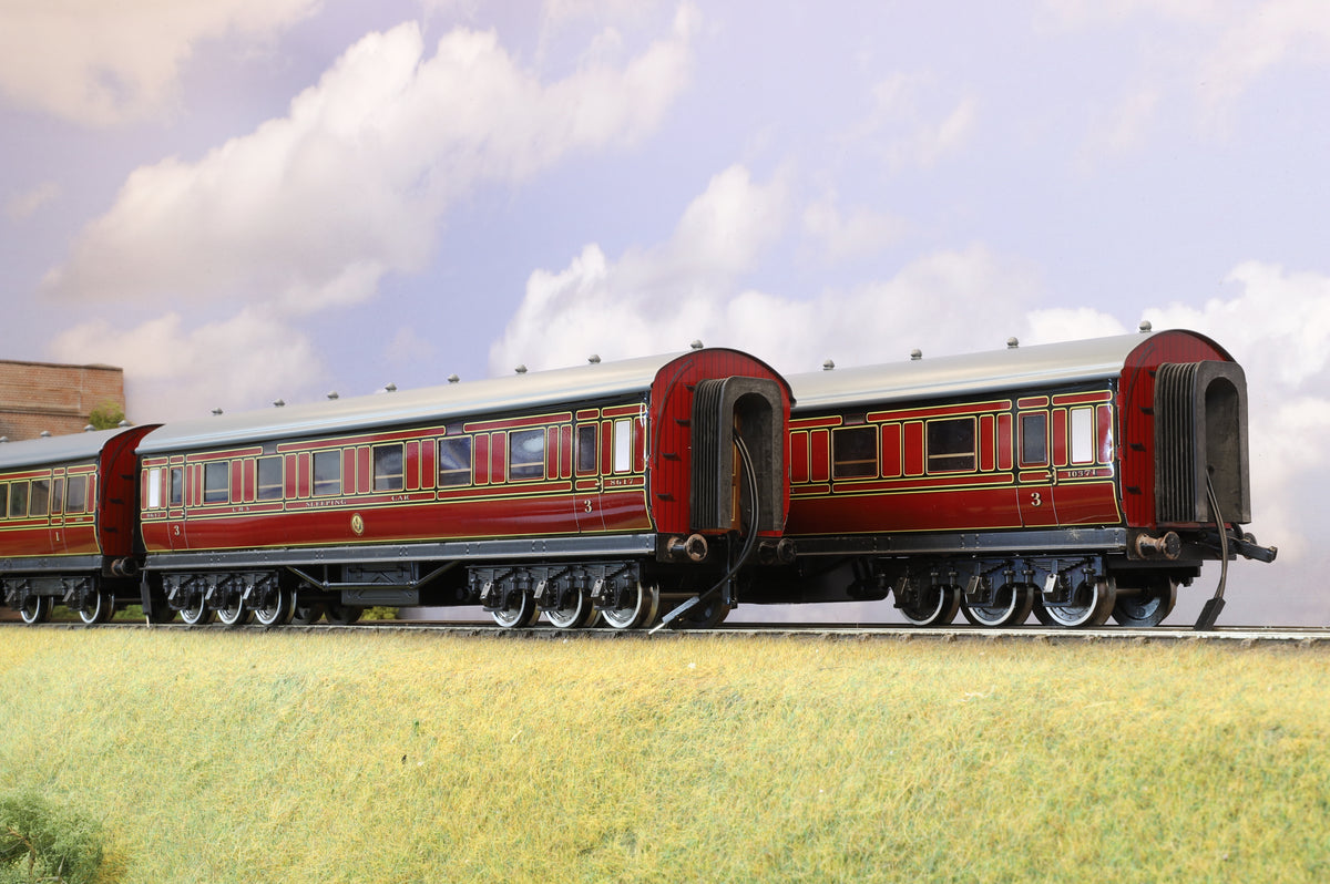 Darstaed Coarse Scale O Set of 3 LMS Period I Coaches Crimson Lake &#39;Set C&#39;