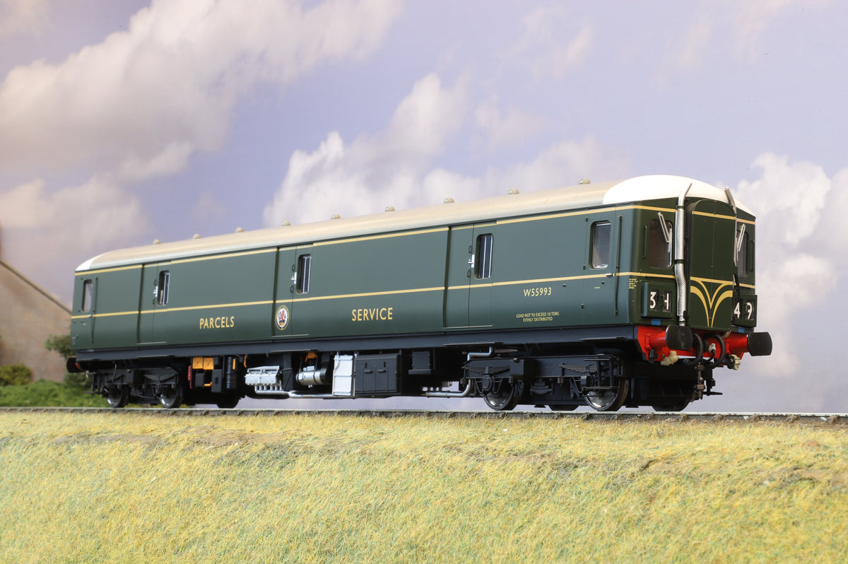 Heljan Finescale O Gauge Class 128 Diesel Parcels Unit, BR Green with Speed Whiskers No.W55993, DCC Sound