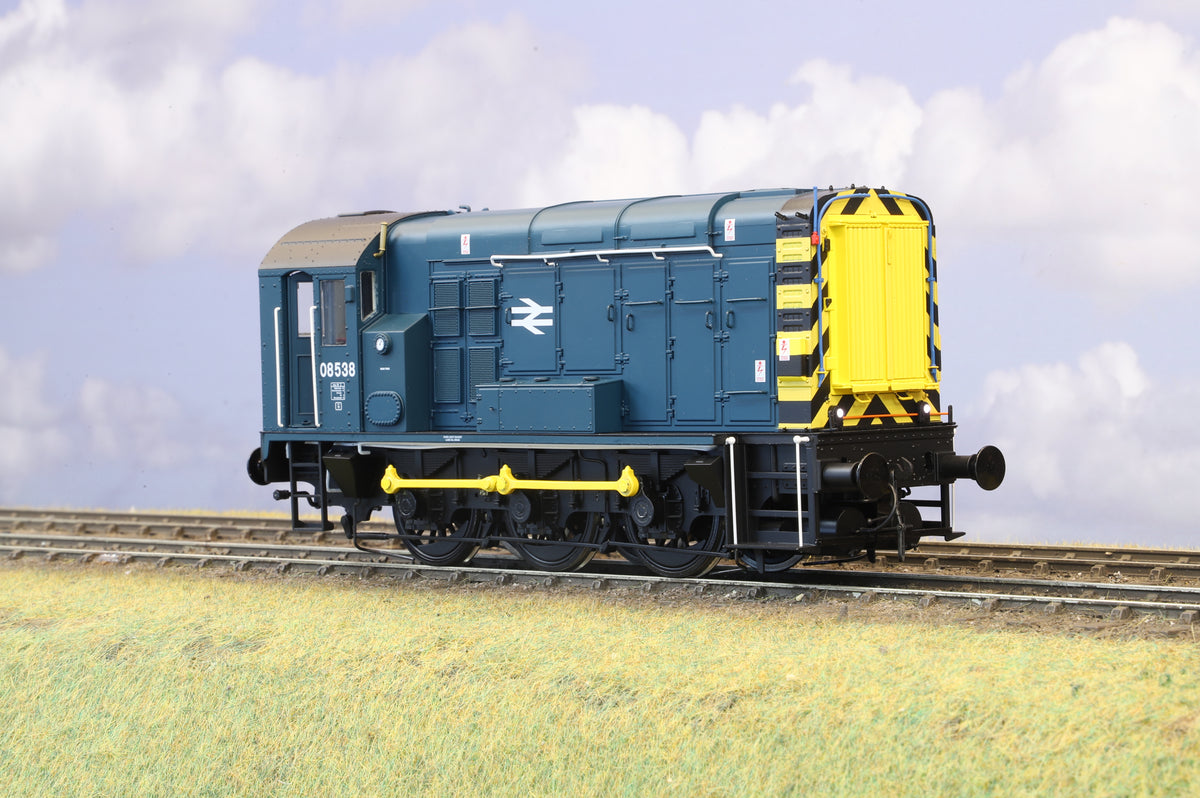 Dapol Finescale O Gauge Class 08 Shunter BR Blue (Wasp Stripes) No. 08538, DCC Fitted