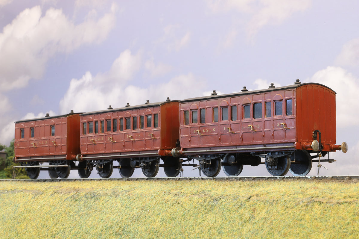 Kit/Scratch Built Finescale O Gauge Rake Of Three ESLR 4 Wheel Coaches