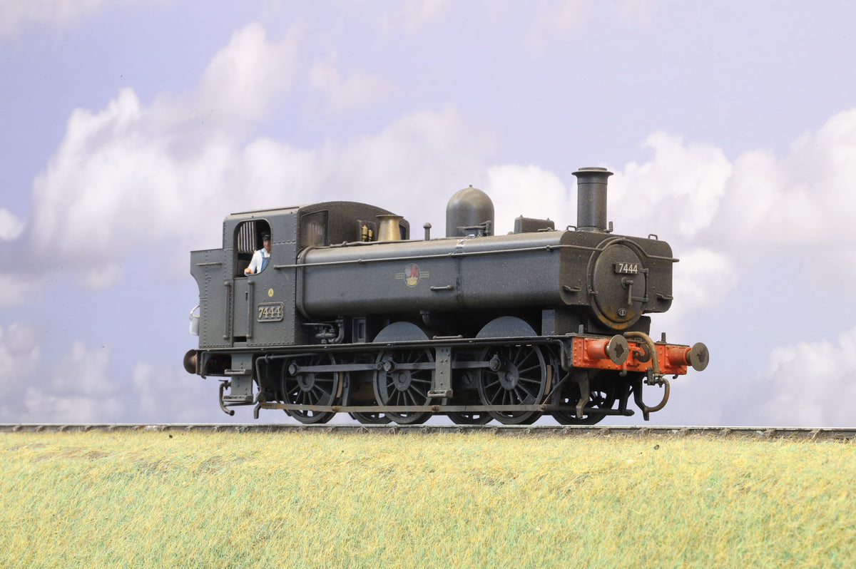 Dapol Finescale O Gauge Class 74xx Pannier No.7444 BR Black (Late Crest), Weathered