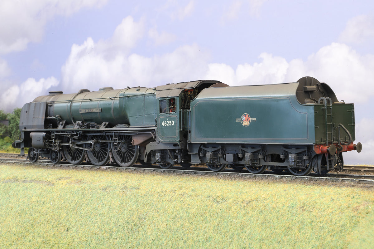 Finescale O Gauge (Kit/Scratch-Built) ex-LMS Princess Coronation/Duchess No. 46250 'City of Lichfield' BR Lined Green Pro-Weathered