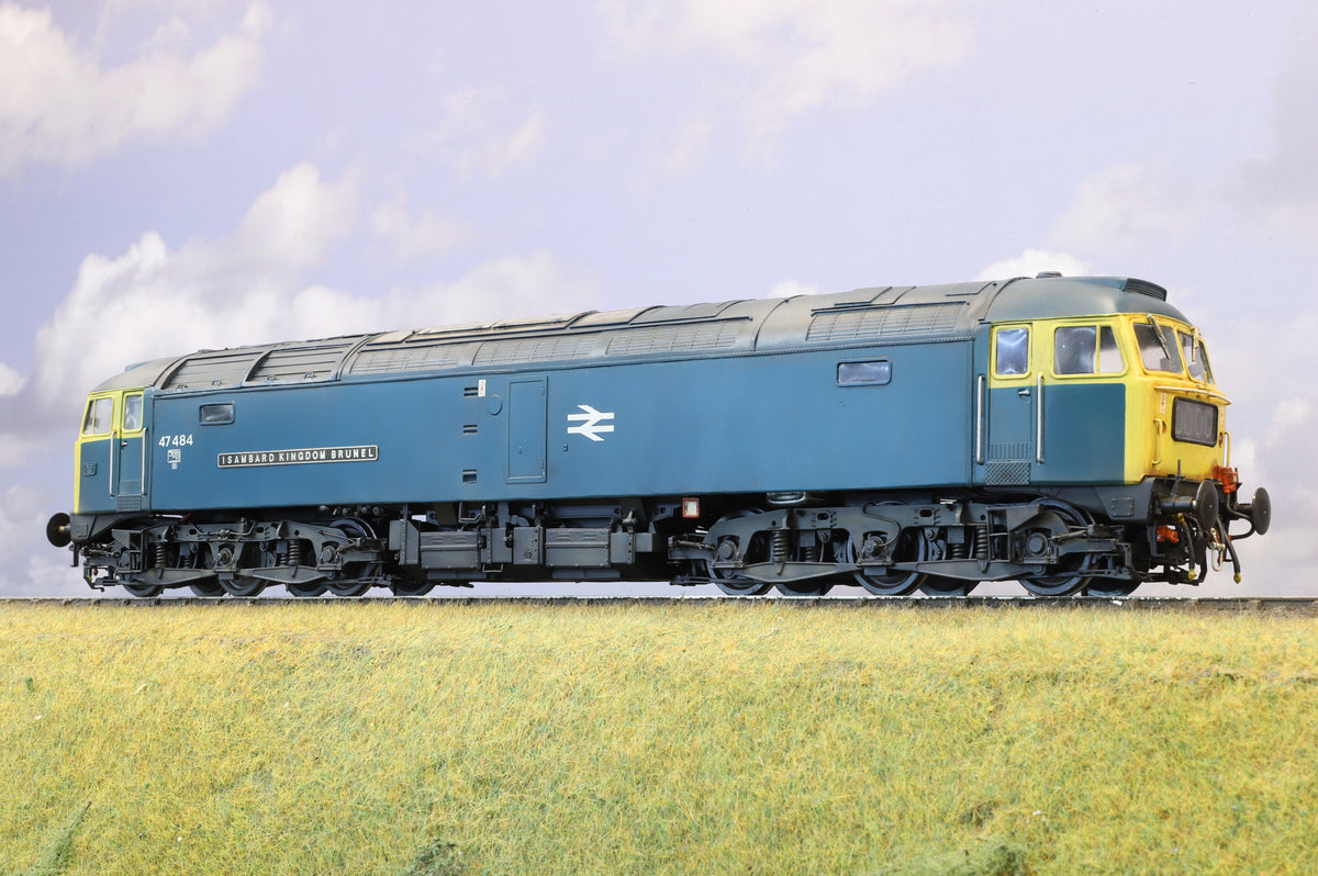 Kit Built Finescale O Gauge Class 47 BR Blue &#39;47484&#39; &#39;Isambard Kingdom Brunel&#39;, Weathered
