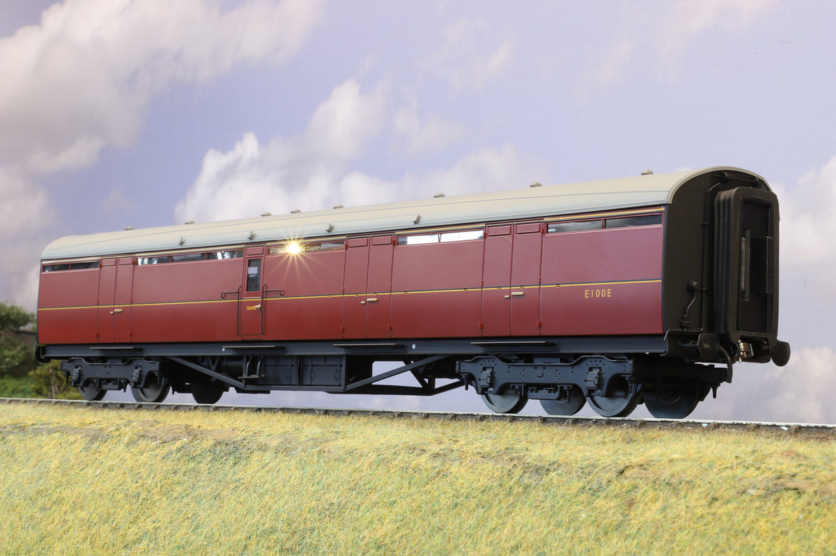 Darstaed Finescale O Gauge Thompson BG (Full Brake) Coach BR Crimson No. E100E