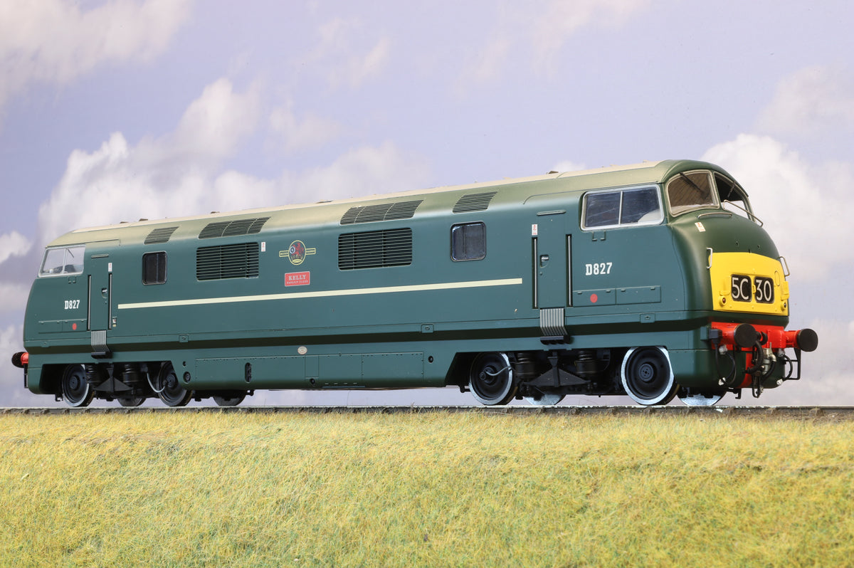 Heljan Finescale O Gauge Class 42 &#39;Warship&#39; No. D827 &#39;Kelly&#39;, BR Green, DCC Sound