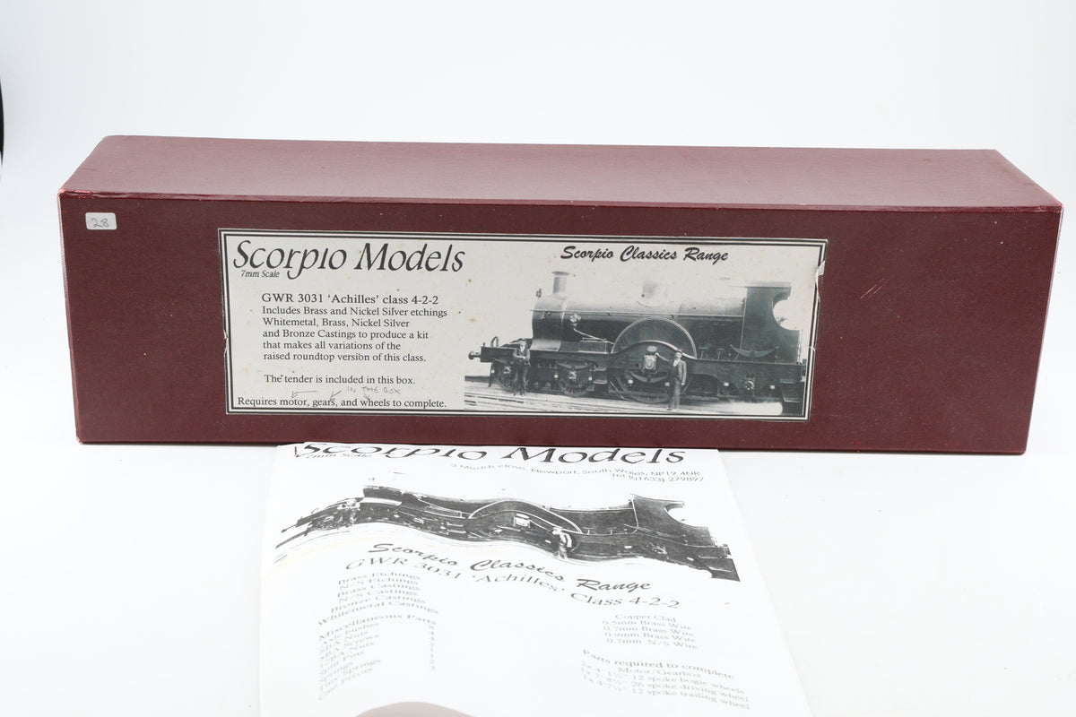 Scorpio Models GWR 3031 'Achilles' Class 4-2-2 Locomotive and Tender Kit