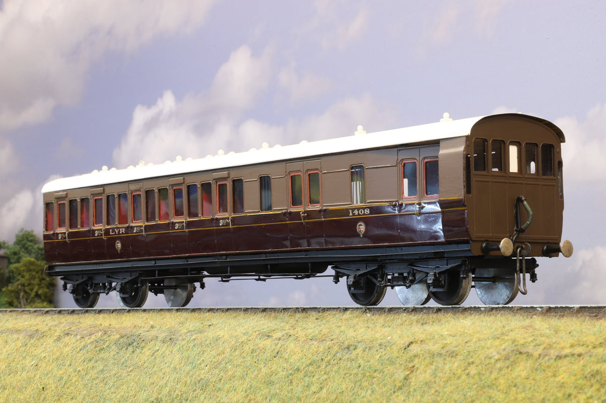 Kit-built Finescale O Gauge L&amp;YR Dia. 94 5 Compartment Brake 3rd No. 1408