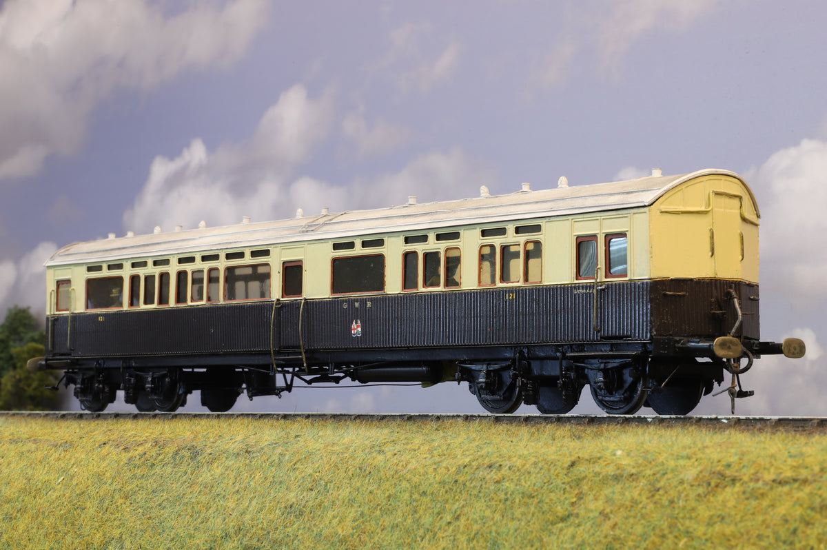 Finescale O Gauge (Kit-Built) GWR 59&#39;6&quot; Dia A9 Autocoach No. 121 (Brass Construction)