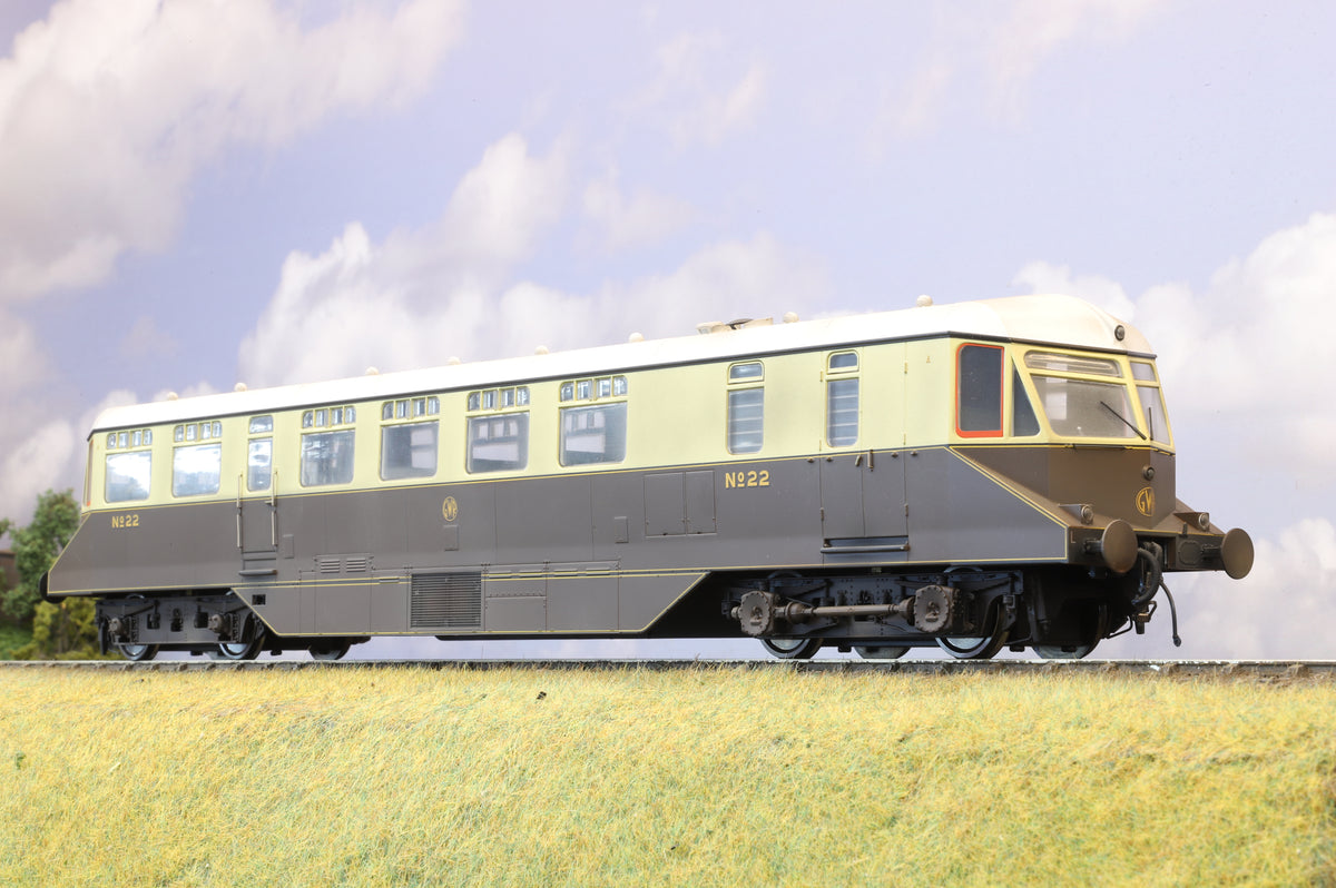 Heljan Finescale O Gauge Diesel Railcar No. 22 GWR Chocolate &amp; Cream DCC Sound (Weathered)