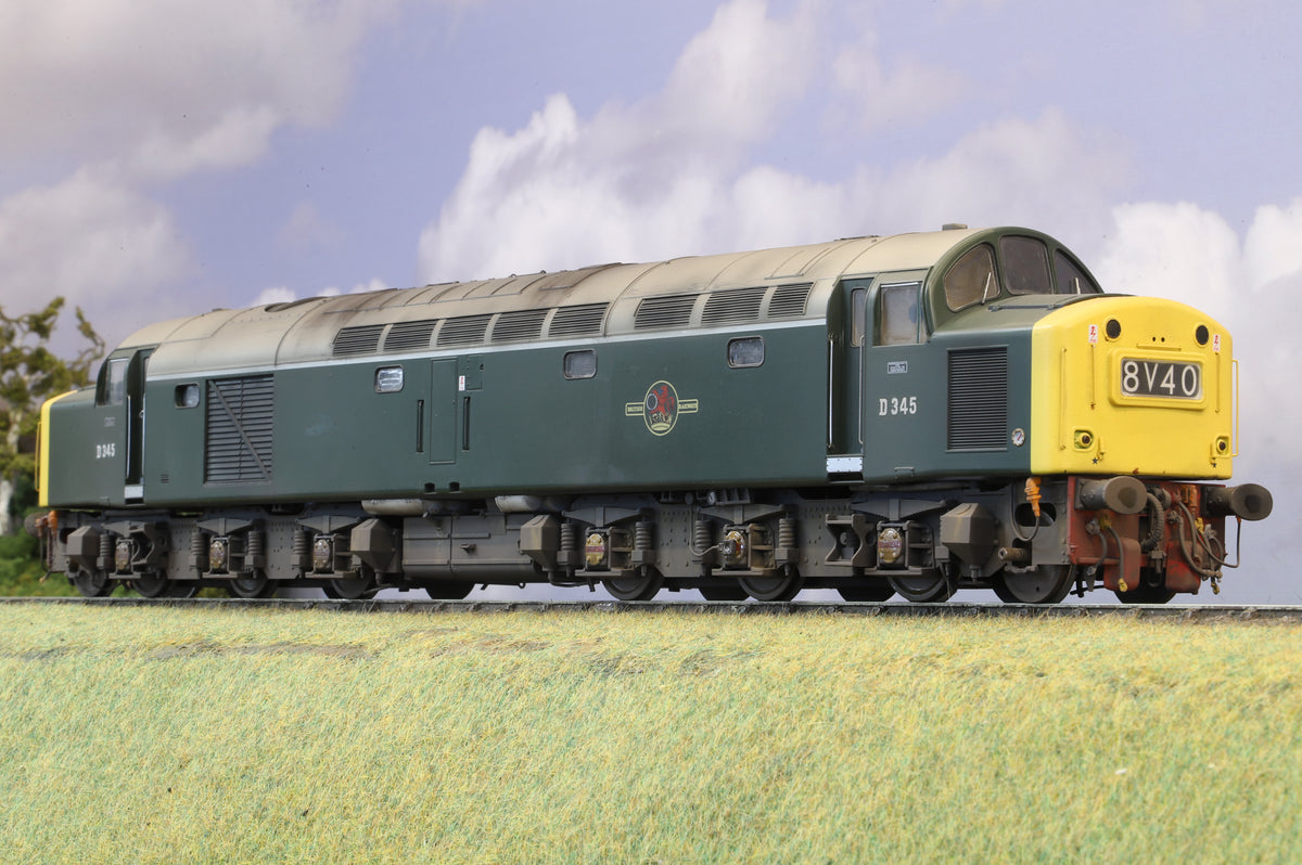 Heljan Finescale O Gauge Class 40 D345, BR Green w/ Centre Headcode & FYE (Weathered)
