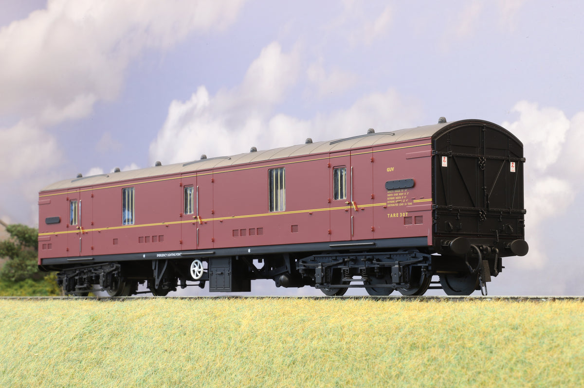 Heljan Finescale O Gauge GUV BR Lined Maroon Unnumbered (BR1 Bogies)