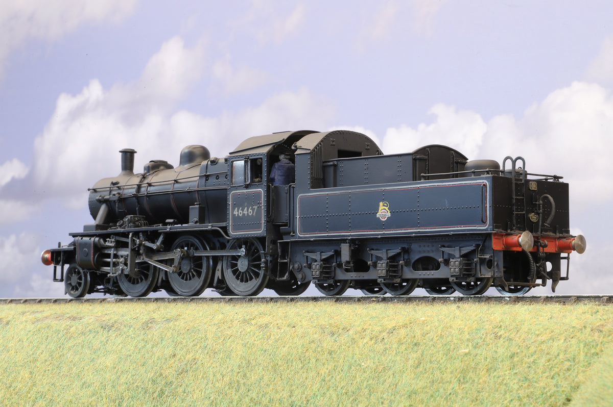 Sancheng/Finescale Brass O Gauge Ivatt Class 2MT No.46467, BR Black Early Emblem, Weathered